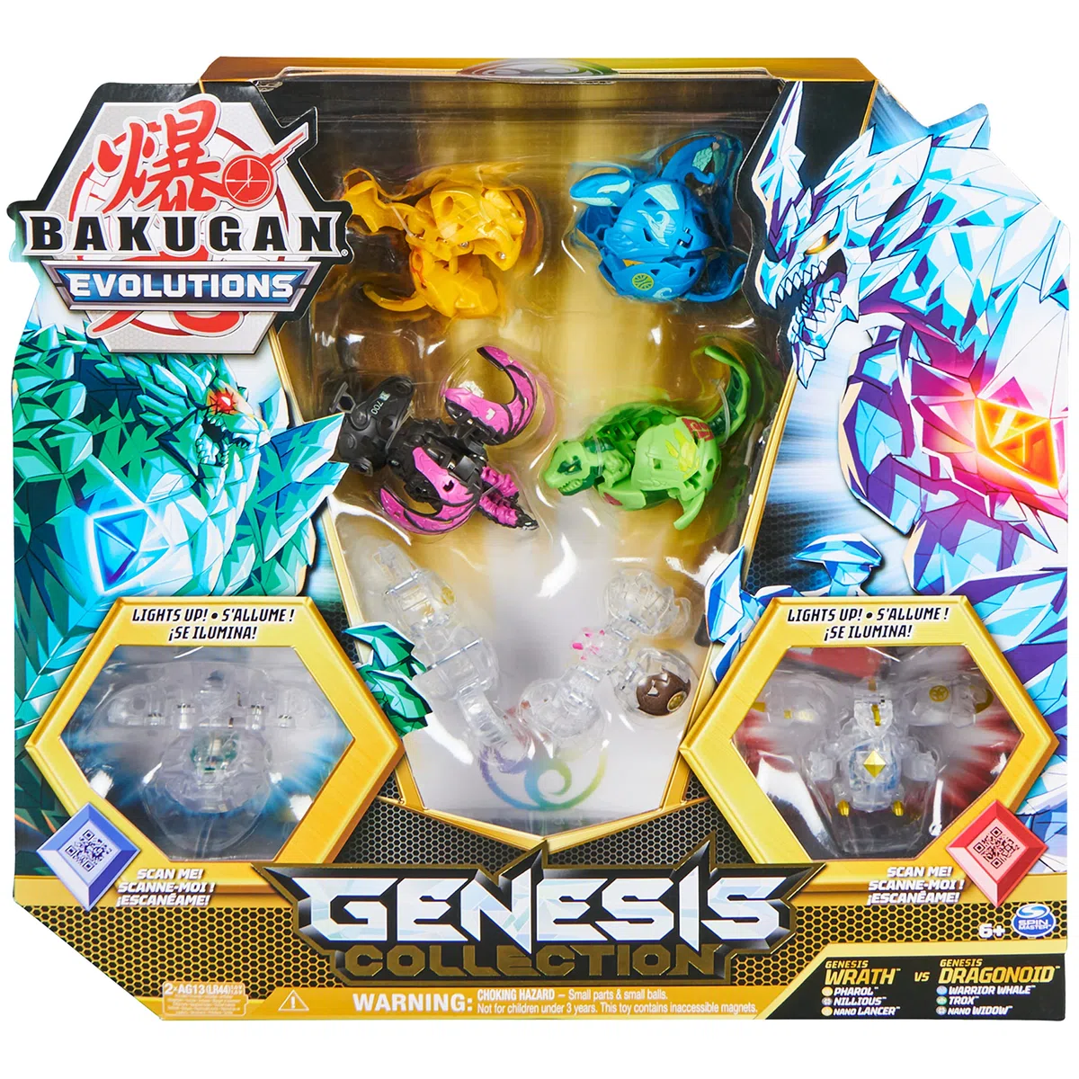 Bakugan 'Evolutions' Genesis Collection 8er Pack, inkl. 2 leuchtenden Bällen mit integrierten LEDs