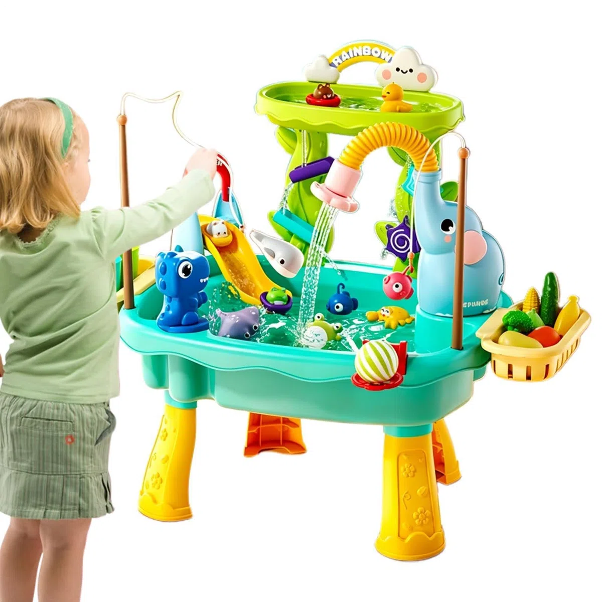 Wassertisch mit Elektropumpe | Angelspielzeug mit Elektropumpe | Spielzeug-Küchenspüle für draußen | Für Und Mädchen Garten Hinterhof Terrasse Camping Kita Zuhause Badezimmer Spielzimmer