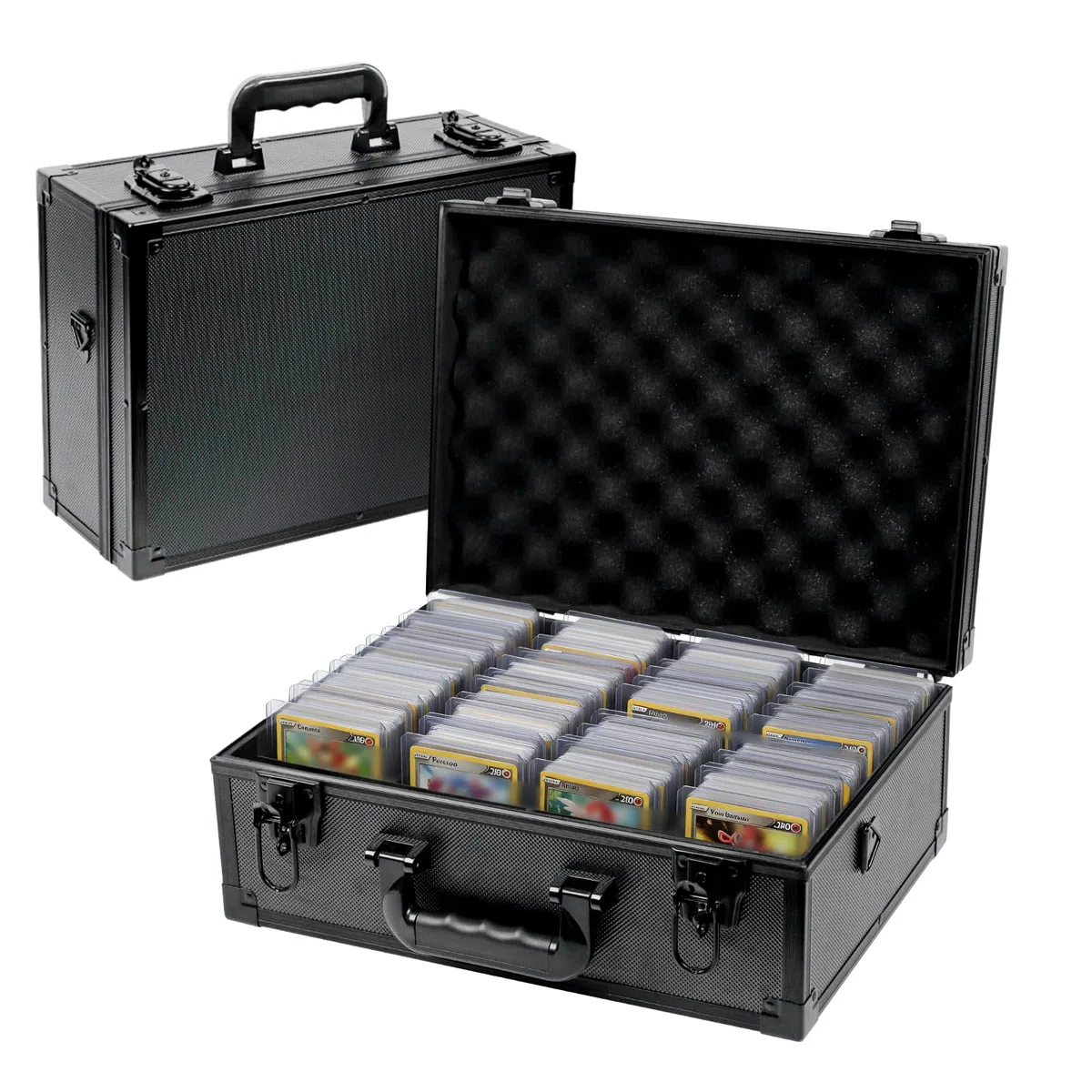 iDiskk Toploader Aufbewahrungsbox - Abschließbare 600+ Kartenetui, robuster Schutz für Sport/Sammelkarten/Pokemon-Karten, gepolsterter Organizer mit Schlüsseln
