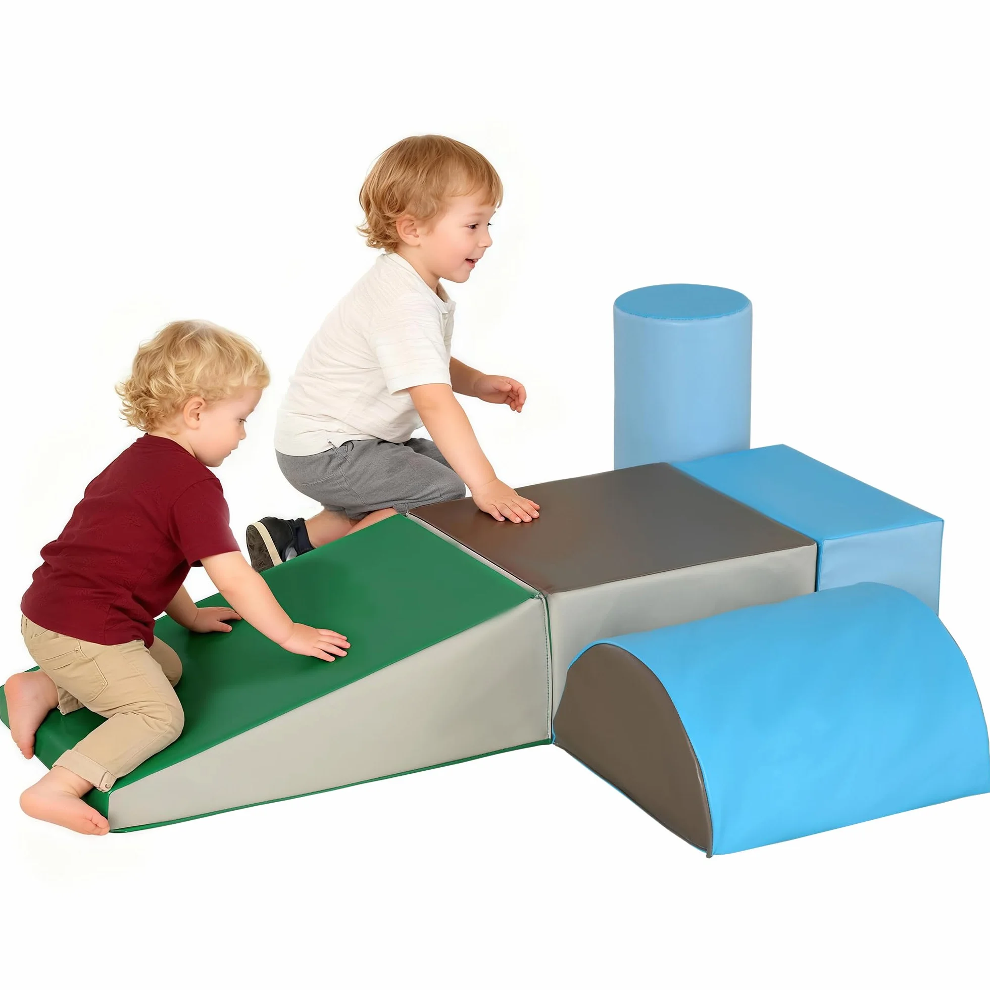 HOMCOM 5 TLG. Schaumstoff Bausteine Kinder Softbausteine Klettern Bauklötze Weiche Schaumstoffbausteine Riesenbausteine Schaumstoffblöcke Bausteinset Spielbausteine für Baby & Kleinkinder Mehrfarbig