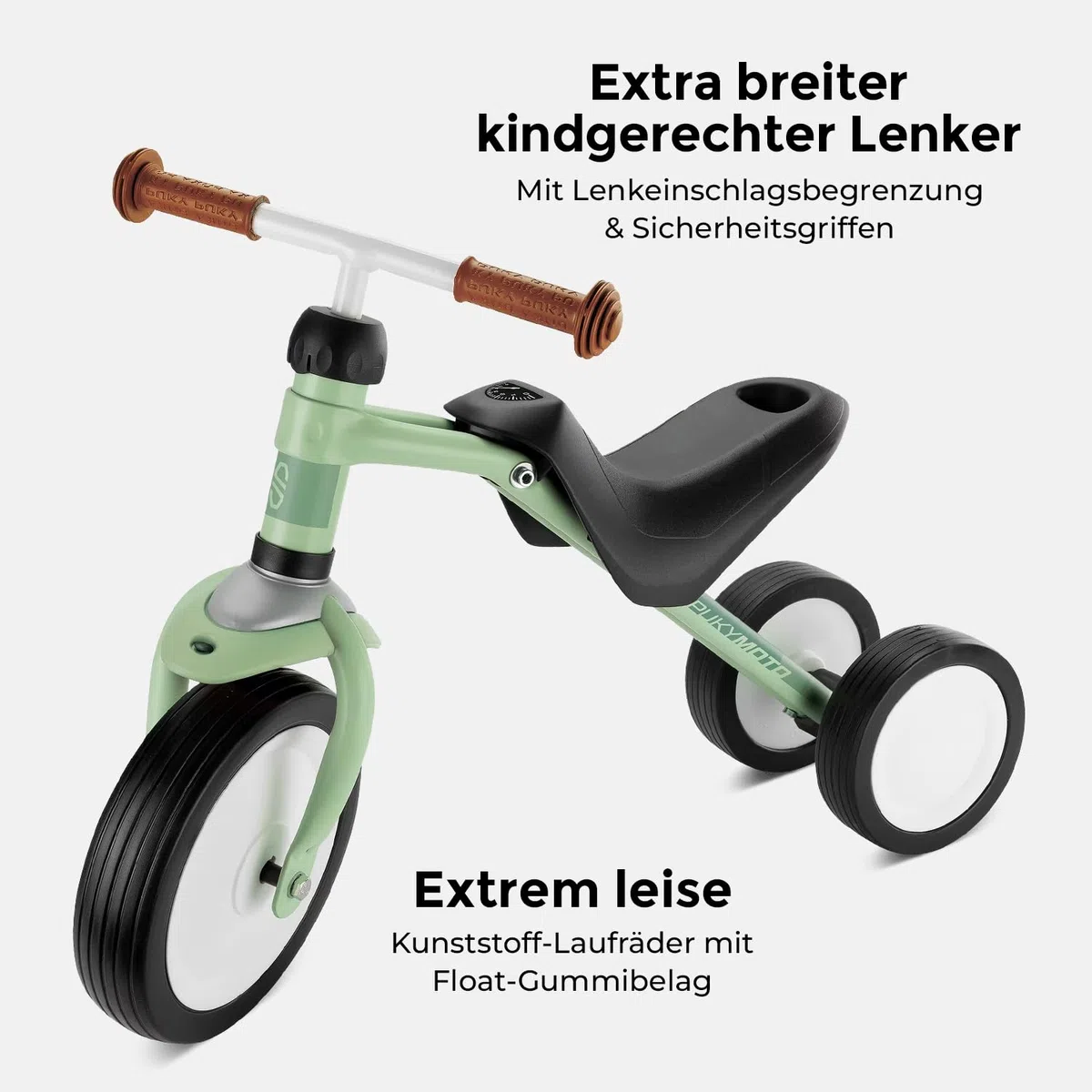 PUKY PUKYMOTO Laufrad Pastell Green | Dreirad & Kinder Fahrrad für Jungen und Mädchen ab 1,5 Jahren | Mitwachsend | Ideal als erstes Balance-Fahrzeug | Brücke zwischen Rutschfahrzeug und erstem Rad