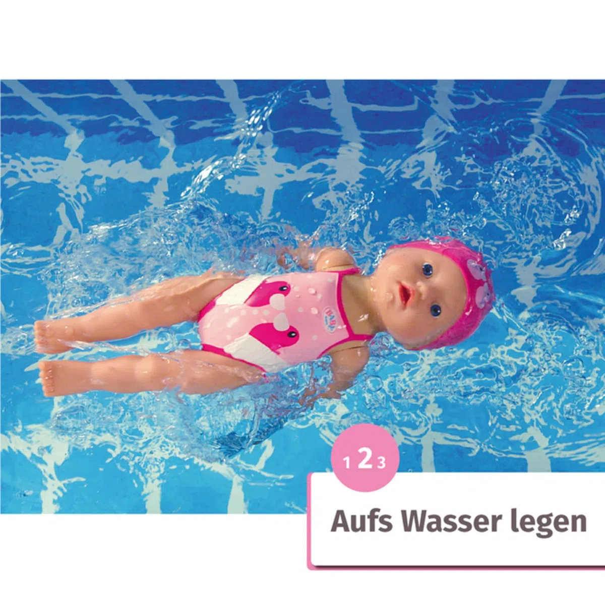 BABY Born Schwimmende Lizzie 30cm, Aufzieh-Badepuppe, wasserfest, funktioniert ohne Batterien, 30 cm große Puppe, 835302 Zapf Creation