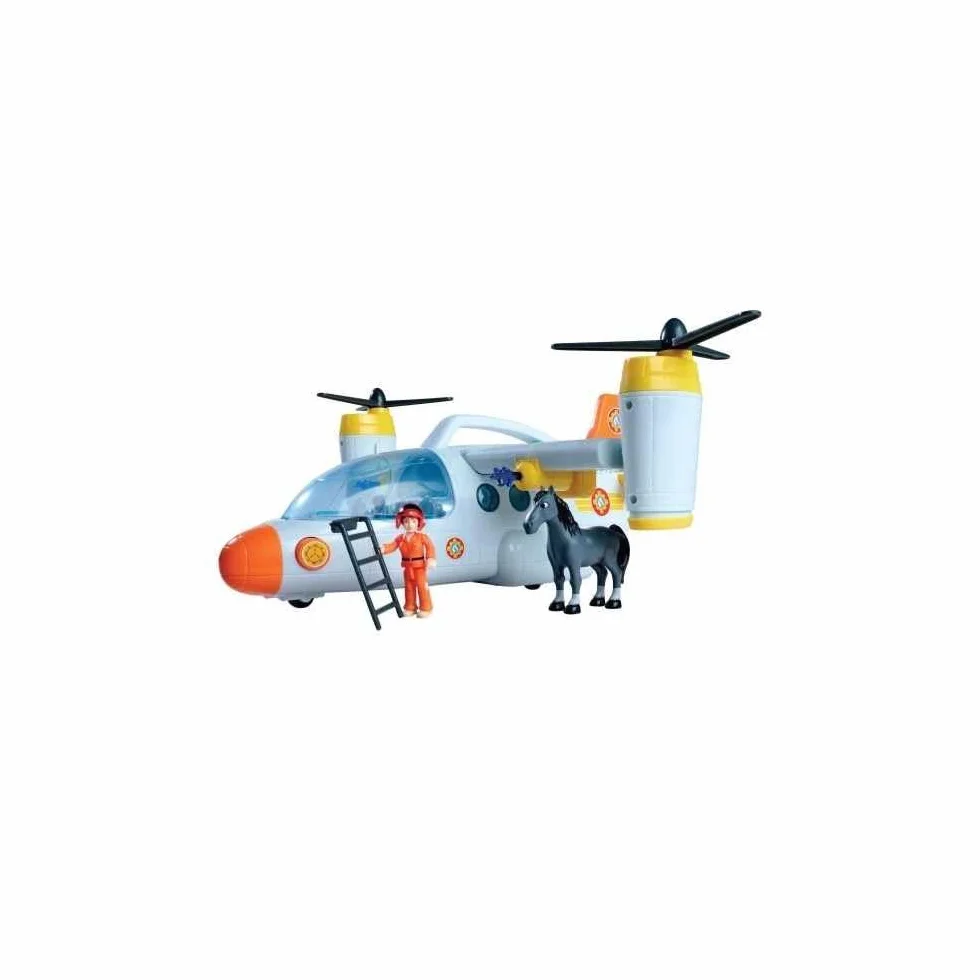 Simba Feuerwehrmann Sam Rettungsflugzeug, 109252615038, +3 Jahre, 42 cm, mit Startfunktion, mit Licht und Sound, Seilwinde, Heckklappe