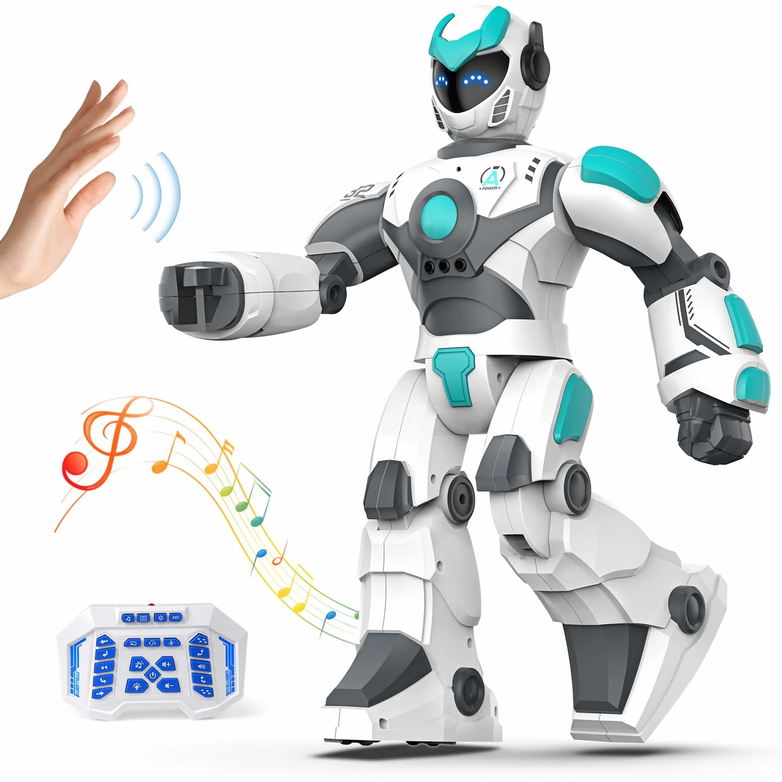 VATOS Roboter Kinder Spielzeug, 40CM Groß Ferngesteuerter , Programmierbar RC Roboter mit Gesten- und Sprachsteuerung, Interaktiver Intelligenter Tanzen Singen Geschenke für ab 3 Jahren
