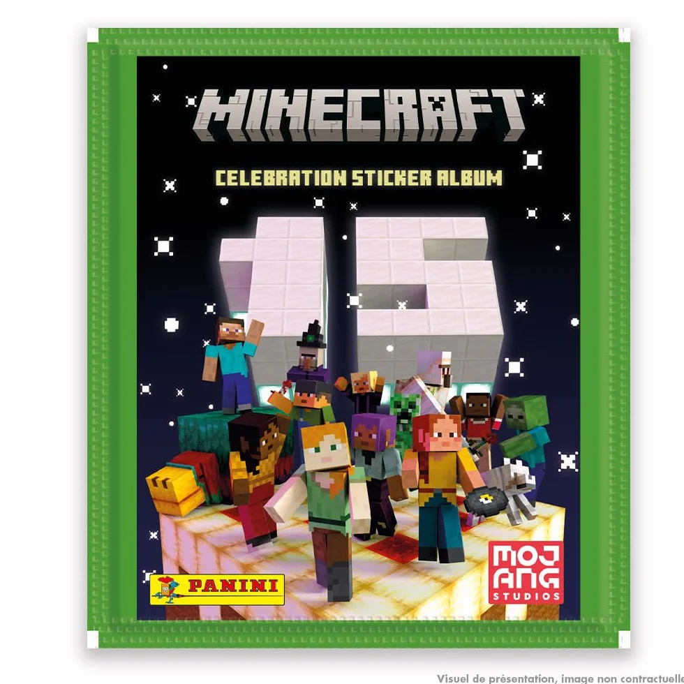 Panini Minecraft 004739BOX36F 3 Aufkleber 15EME Birthday Box mit 36 Taschen
